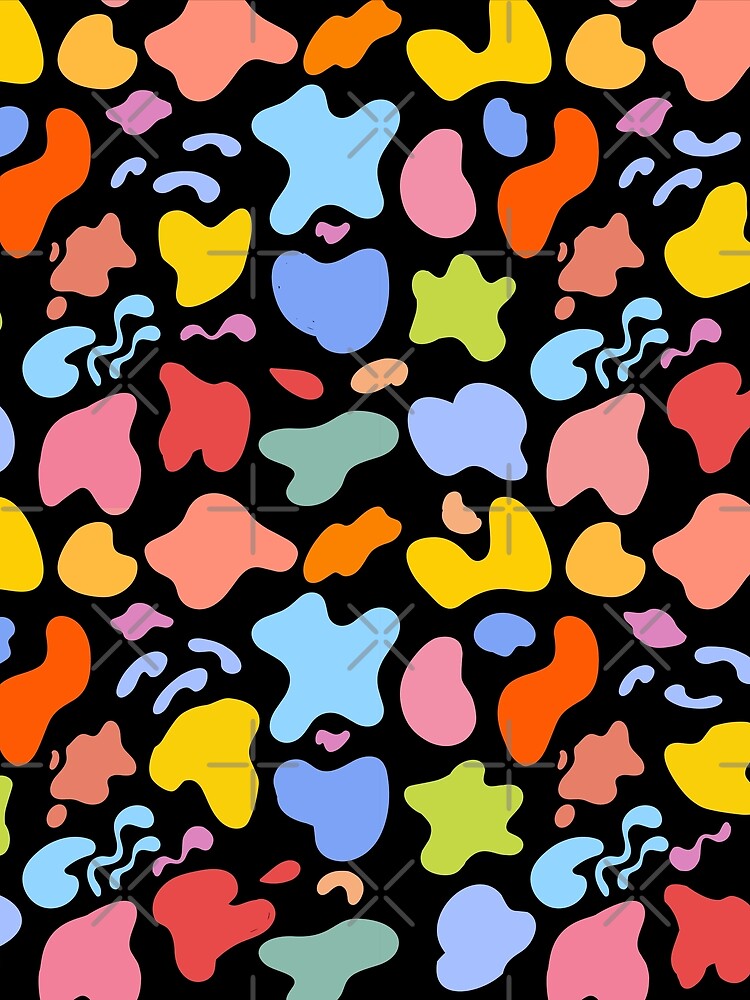 Colorful Organic Shapes Pattern - Modern Danish Pastel Abstract Art. by KojourinArt