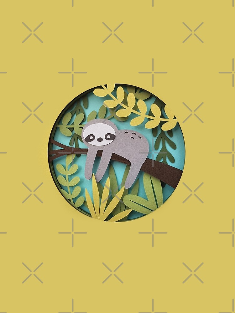 Sloth Papercutting Template by skylove94