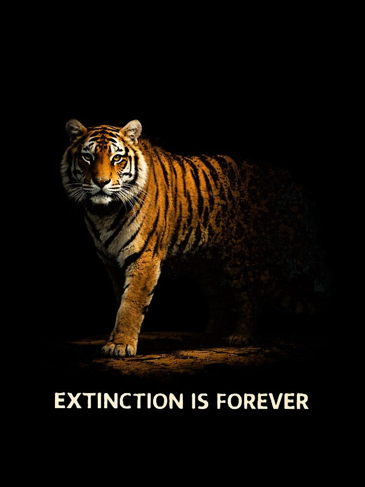 Extinction Is Forever – Tiger Wildlife Conservation Awareness Design by OrbitOfMind