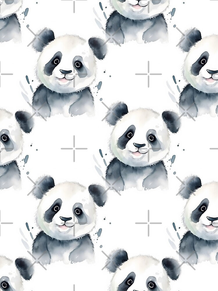 Cute Kawaii Panda Pattern Blue and Green Tones by ClairesPatterns