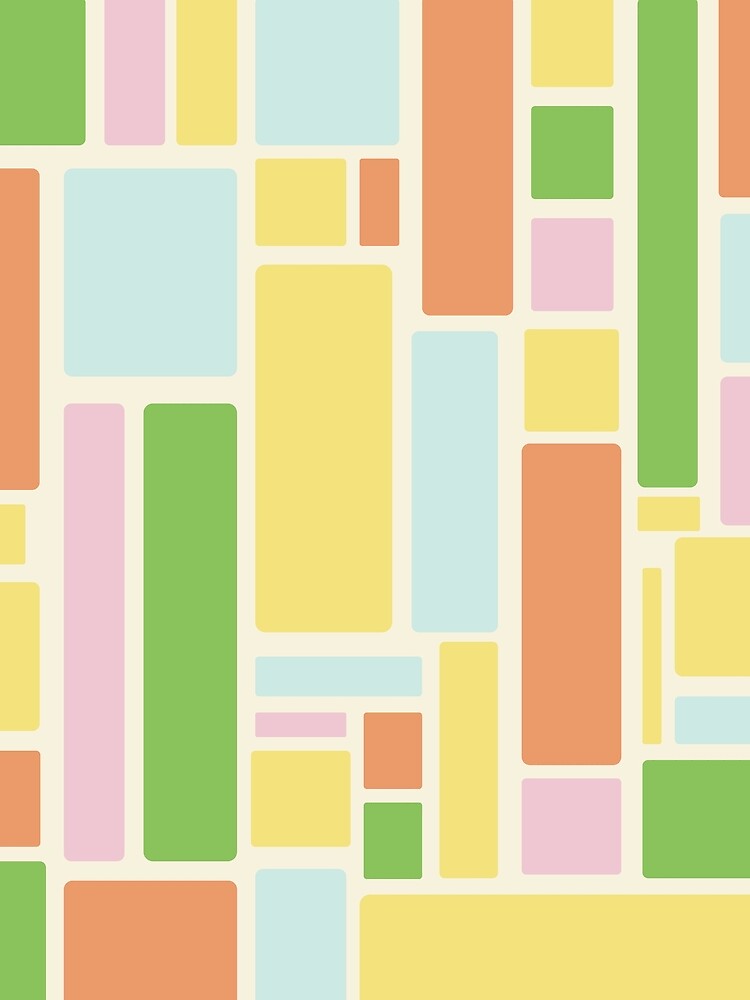 Modulus Minimalist Geometric Retro Modern Pattern in Spring Pastel Tones by kierkegaard