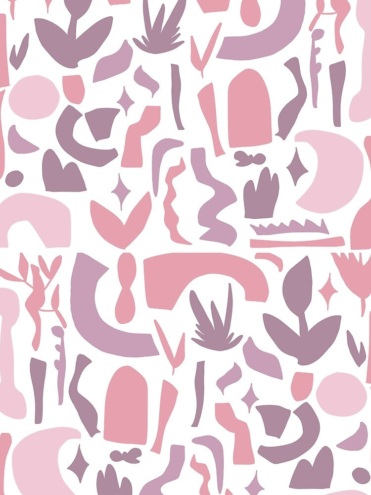 Vintage Aesthetic Minimalist Danish Pastel Abstract Design in Pink by shopY2K