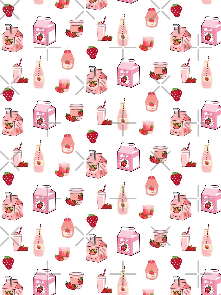 strawberry Milk Aesthetic Set by infazbdeen
