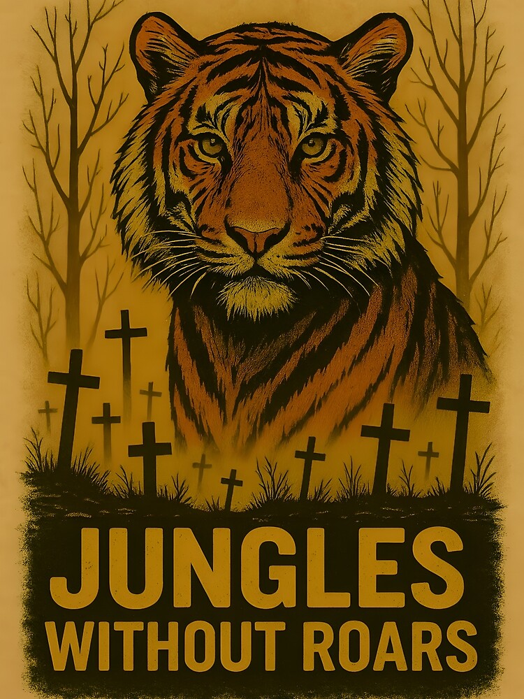 Endangered Tiger Art – Jungles Without Roars | Vintage Wildlife Conservation Artwork by Mayankbalas1996