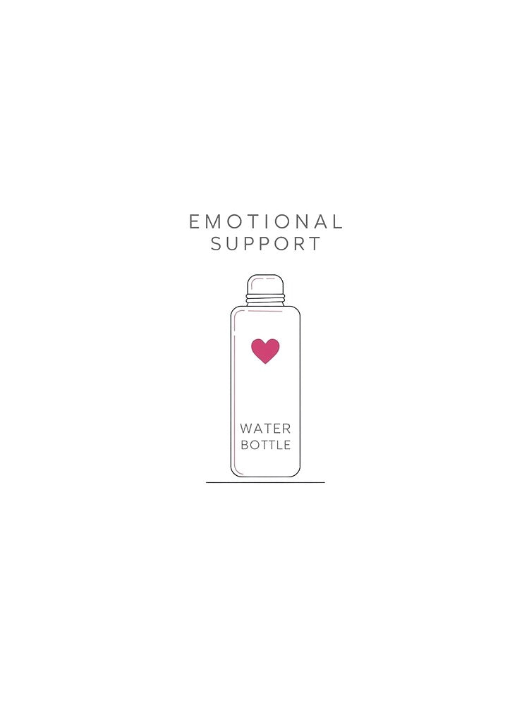 Emotional Support Water Bottle Minimalist Sticker by ProWorkVibes