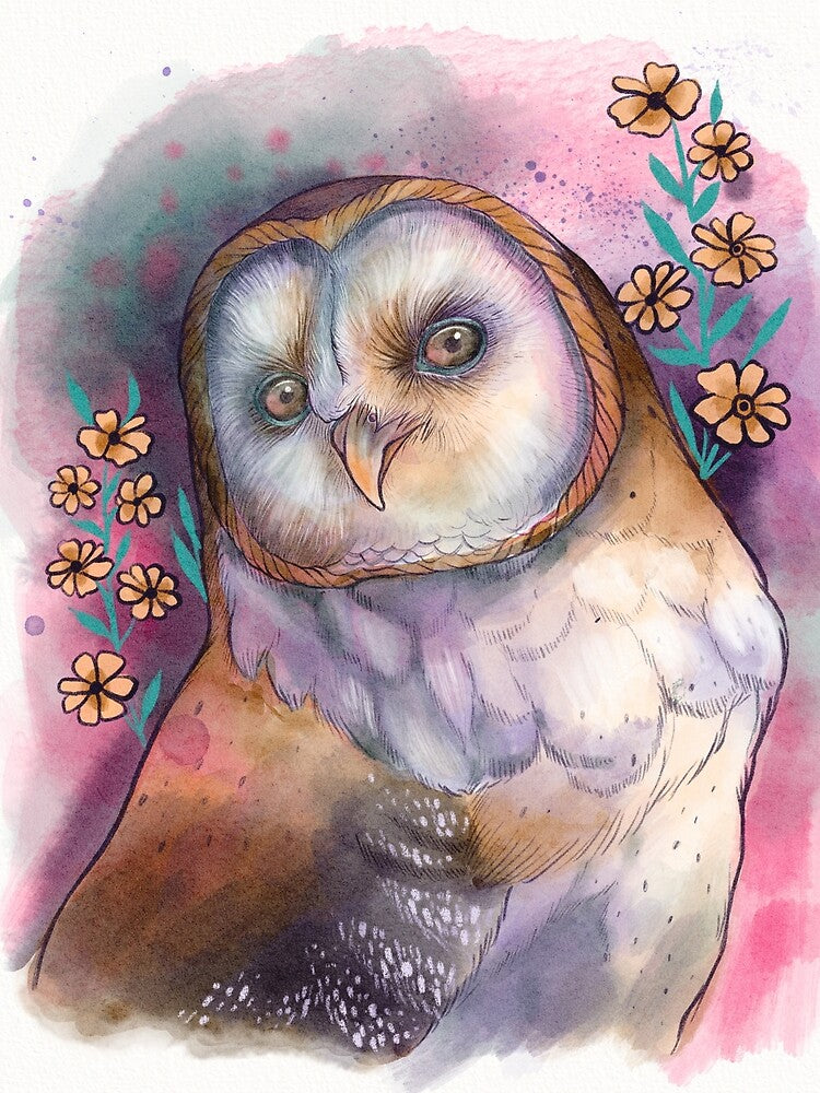 Floral Owl by Leyguthart