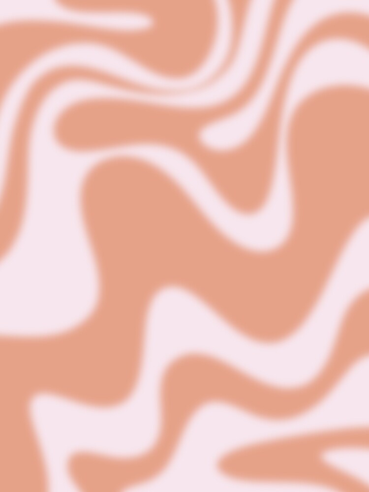 Dreamy Retro Liquid Swirl Contemporary Abstract 2 in Pastel Pink and Buff Apricot by kierkegaard