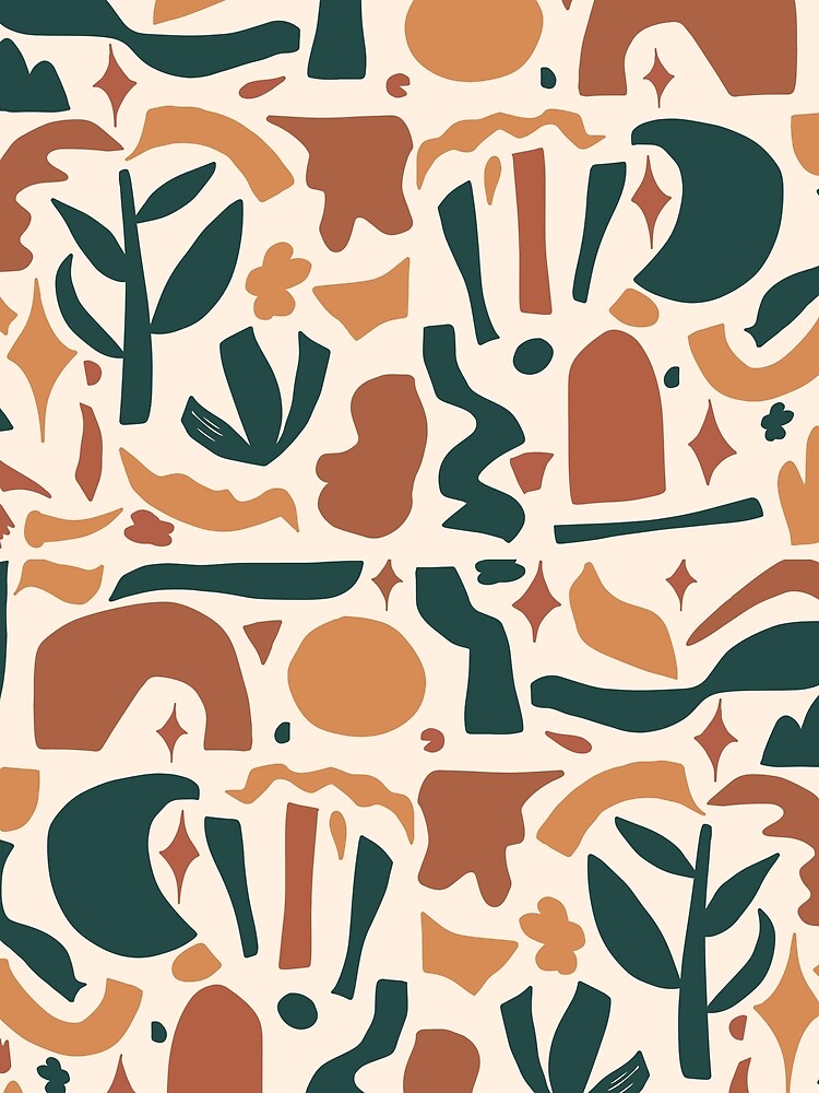 Vintage Aesthetic Minimalist Danish Pastel Abstract Terracotta Design by shopY2K