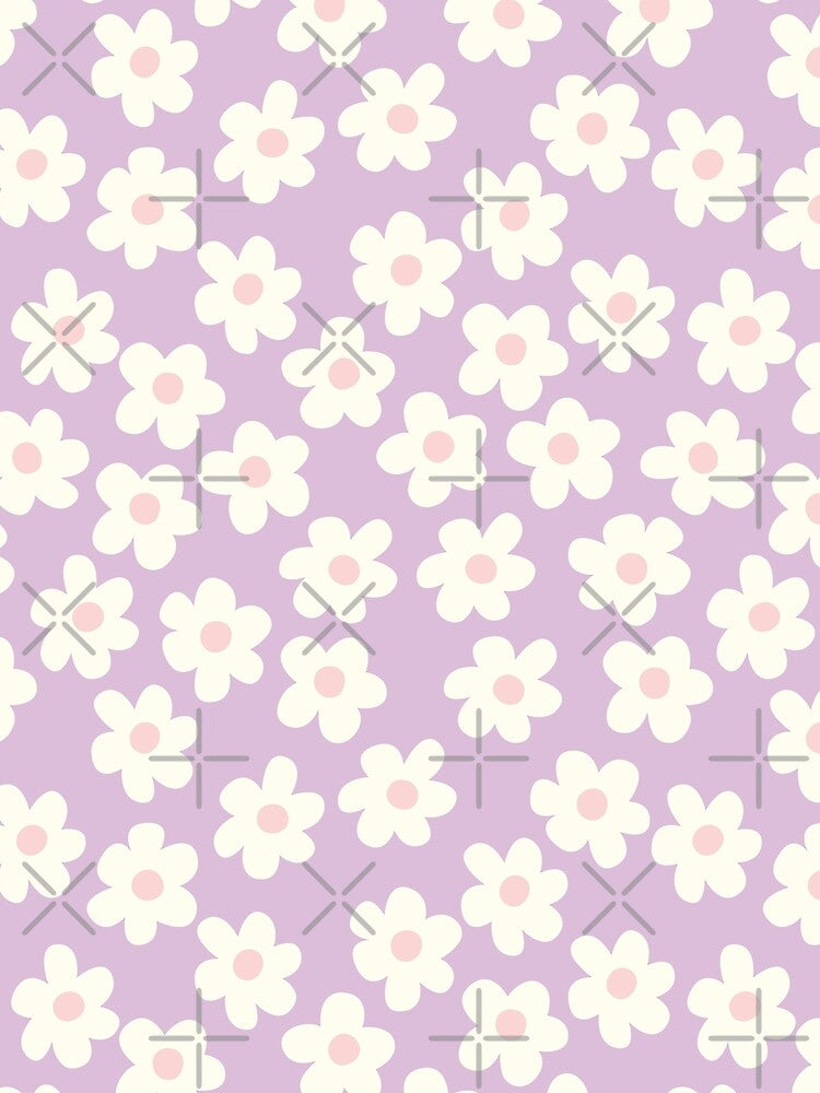 groovy retro y2k 2000s big flower power 1960s 60s 70s danish aesthetics coconut girl ditsy daisies peach pastel pink lilac by blomastudios