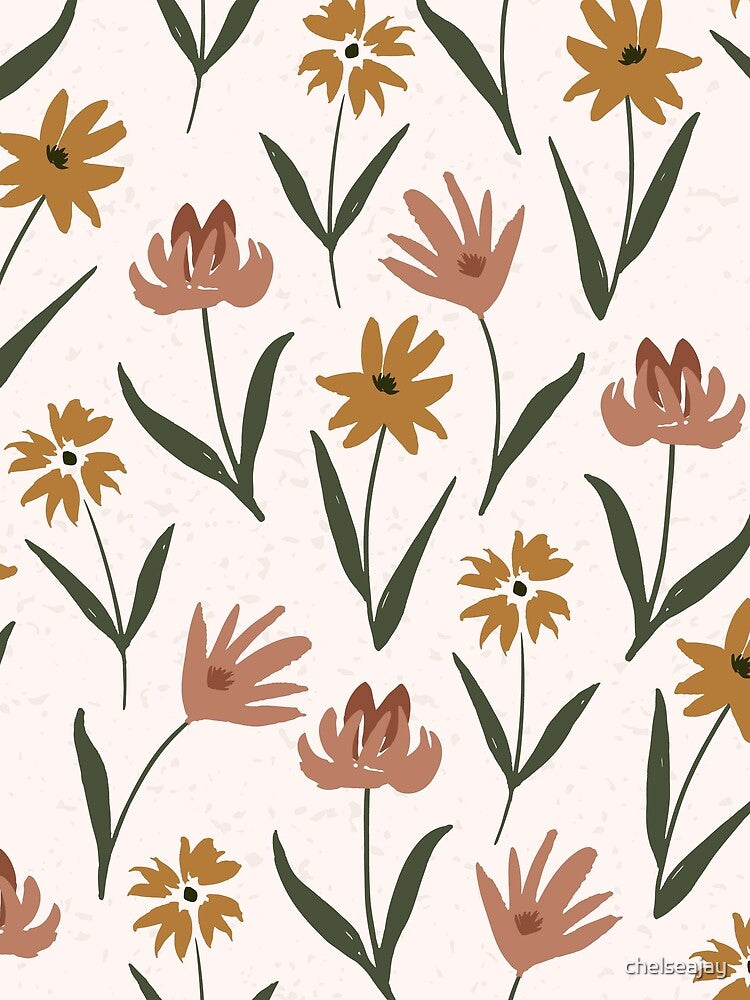 boho watercolor floral earth tones by Chelsea Jay