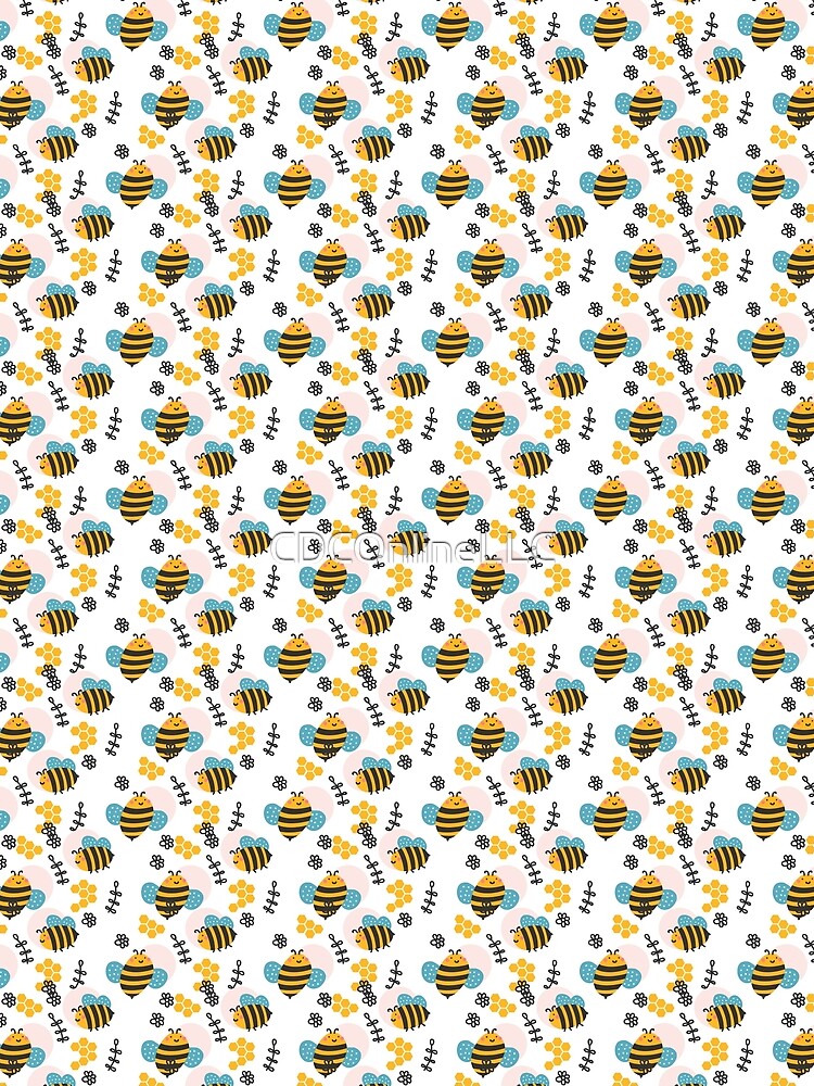 Cheerful Honey Bee Pattern Save The Bees Merchandise by CDCOnlineLLC
