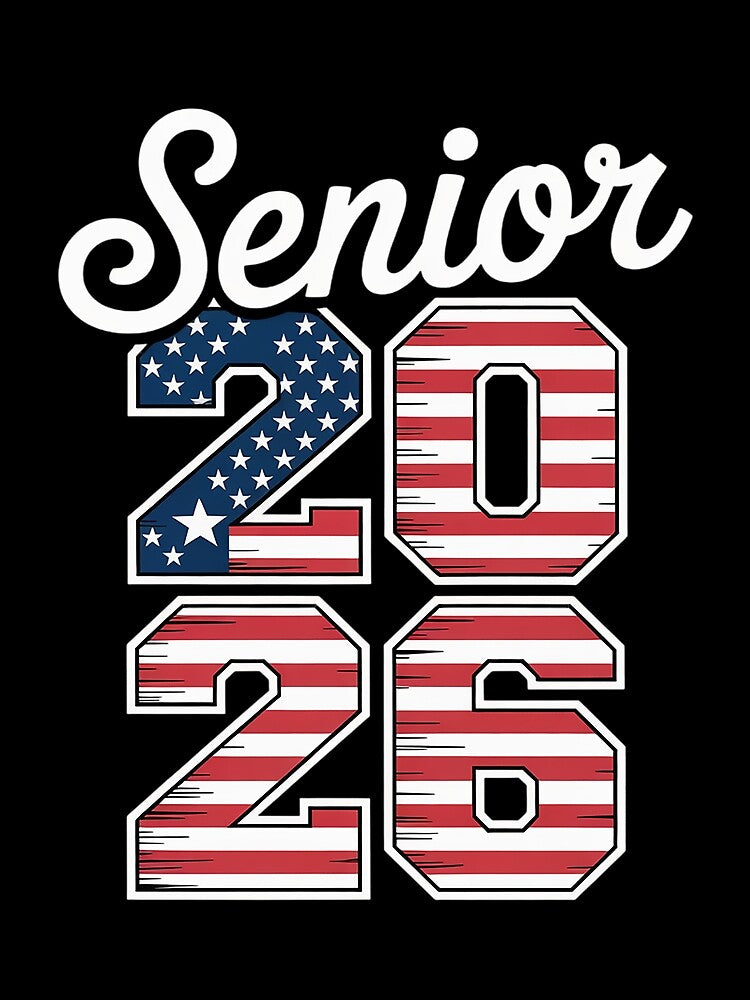 Senior Year 2026 American Flag USA Graduation Class Of 2026 by BlassmausArt