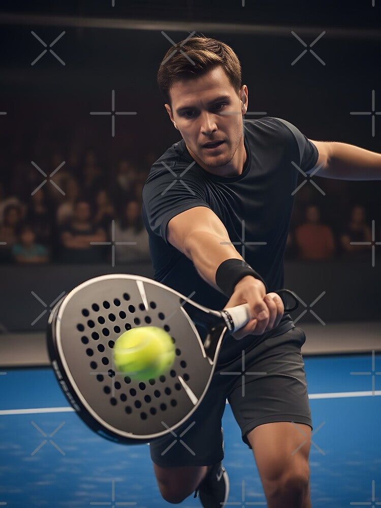 A man playing a forehand shot in a padel match by homydesign