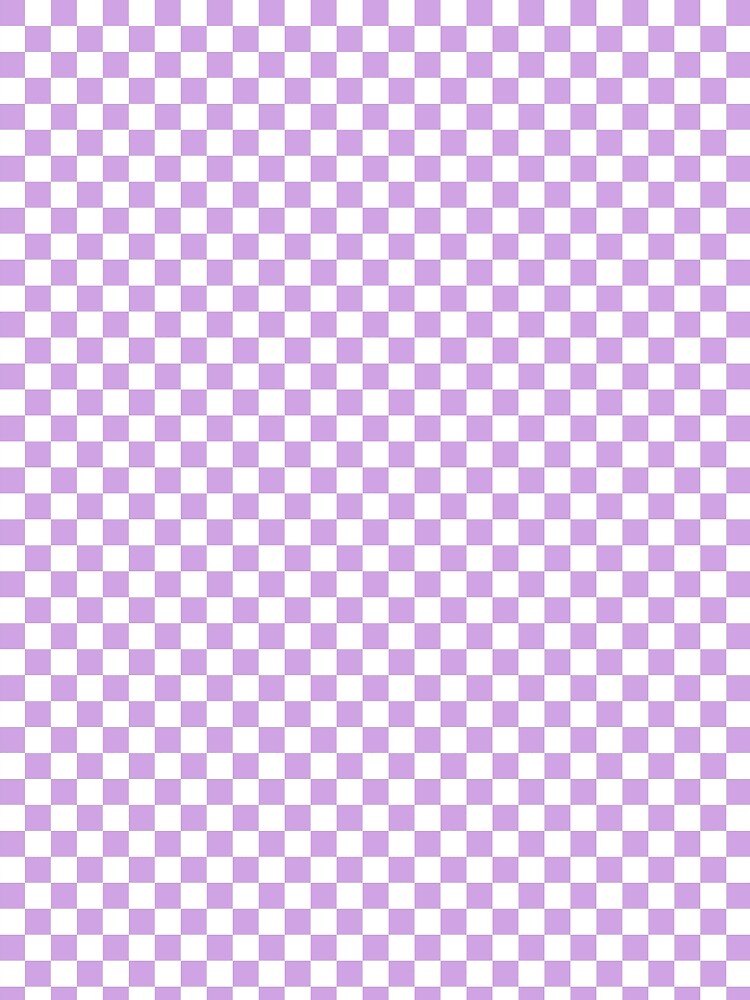 Lavender and White Checkerboard | Aesthetic Pastel Purple Checkered Grid | Retro 70s Lavender White Checkered | Modern Lavender Gingham Plaid | Preppy Light Purple Checker by VivaFy