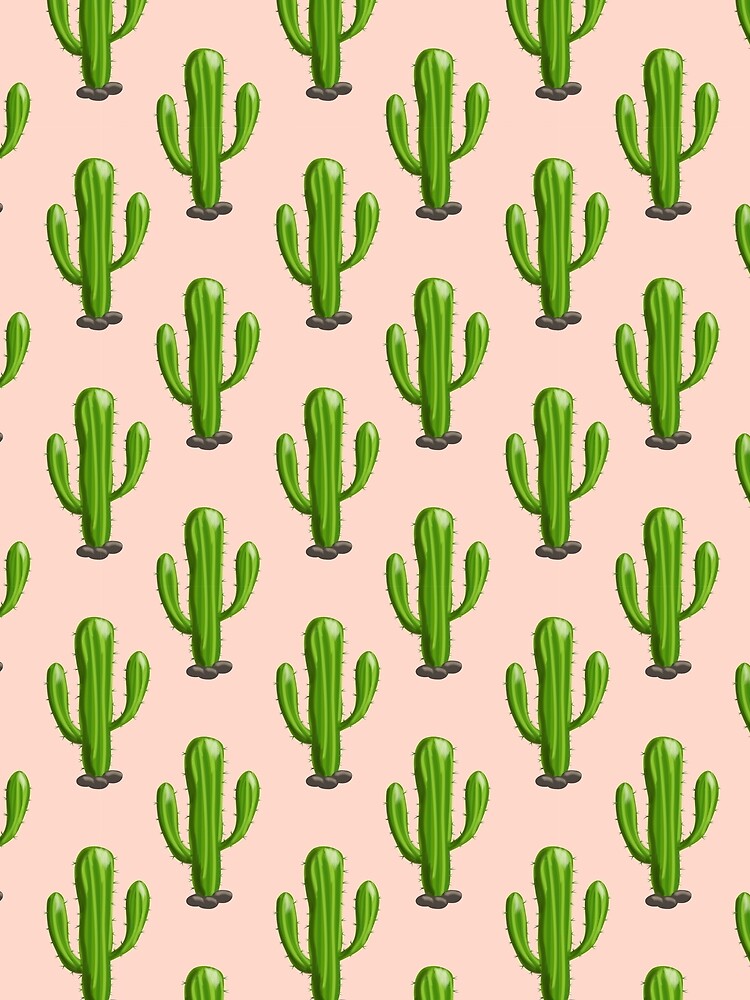 Hand drawn saguaro cactus vector seamless pattern by Familyshmot