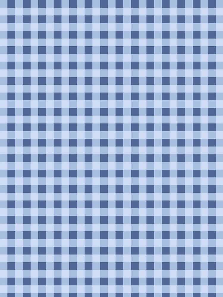 Slate Blue and Periwinkle Gingham Picnic Pattern, Aesthetic Dusty Blue Plaid Gingham Check, Coastal Blue and Pastel Indigo Gingham Aesthetic, Modern Slate Blue Gingham Plaid Checkerboard by VivaFy