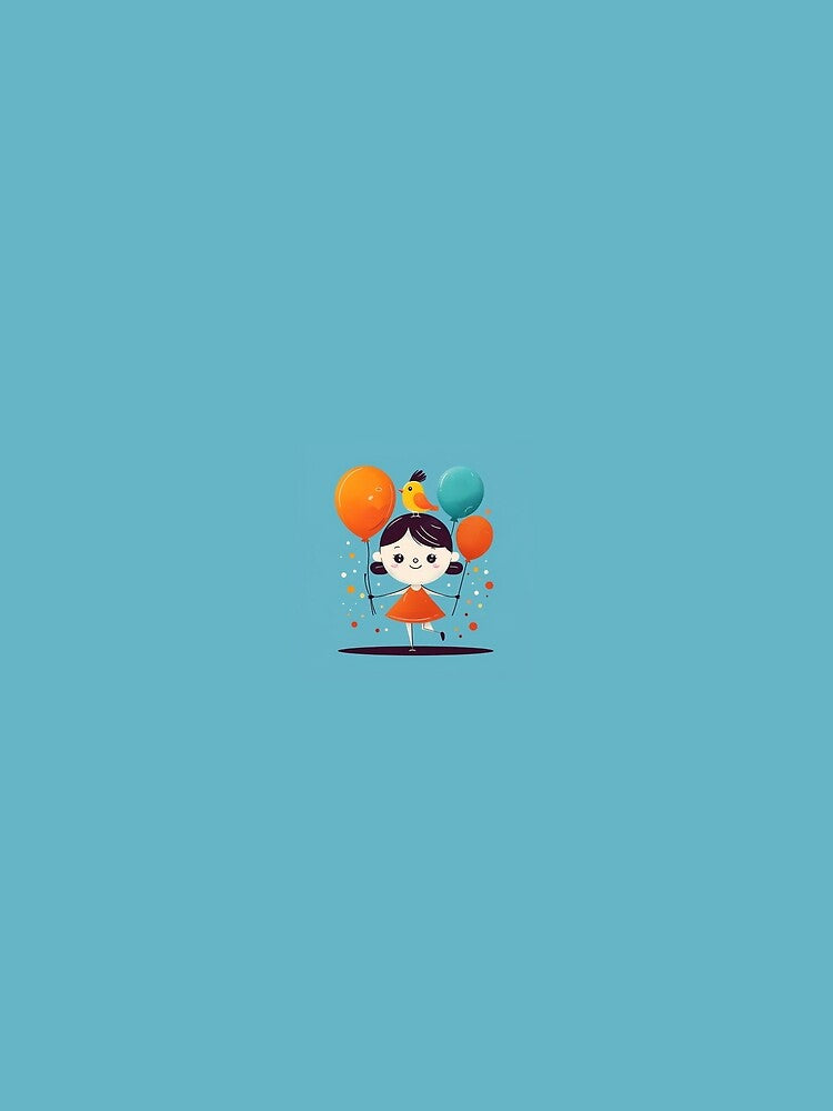 Girl with Bird – Minimalist Whimsical Design by Laila-Ahmed