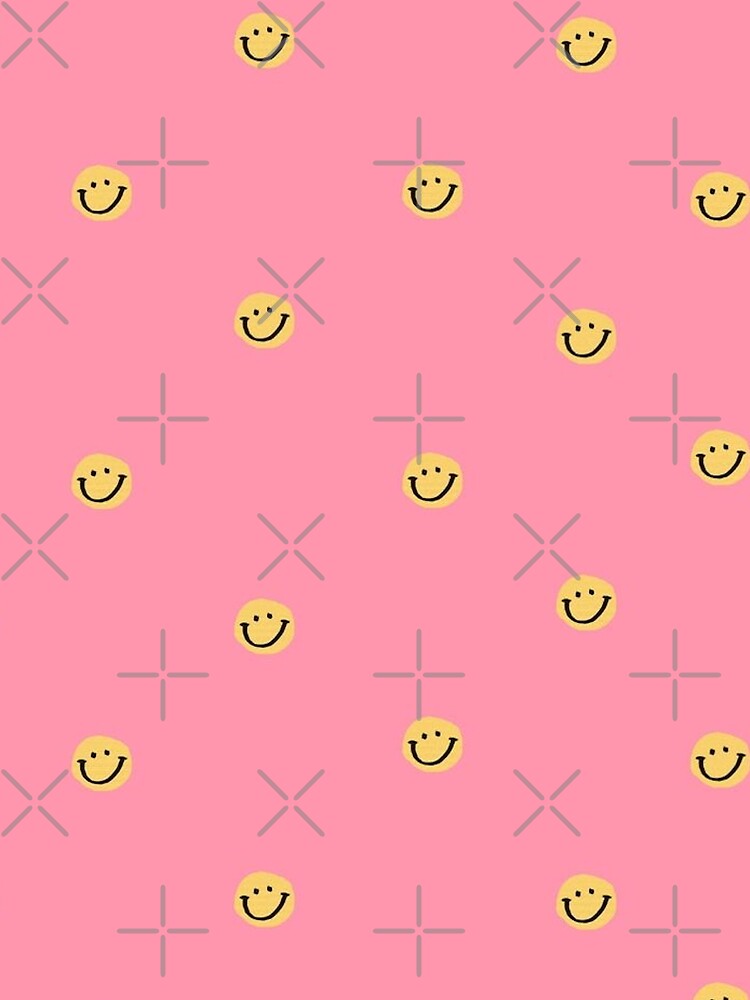 Preppy Pink Smiley Faces by Eliana's Designs