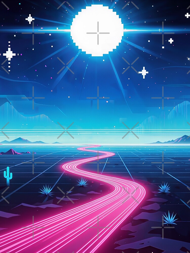 Blue Cactus Horizon SynthScene by SynthRaccoon