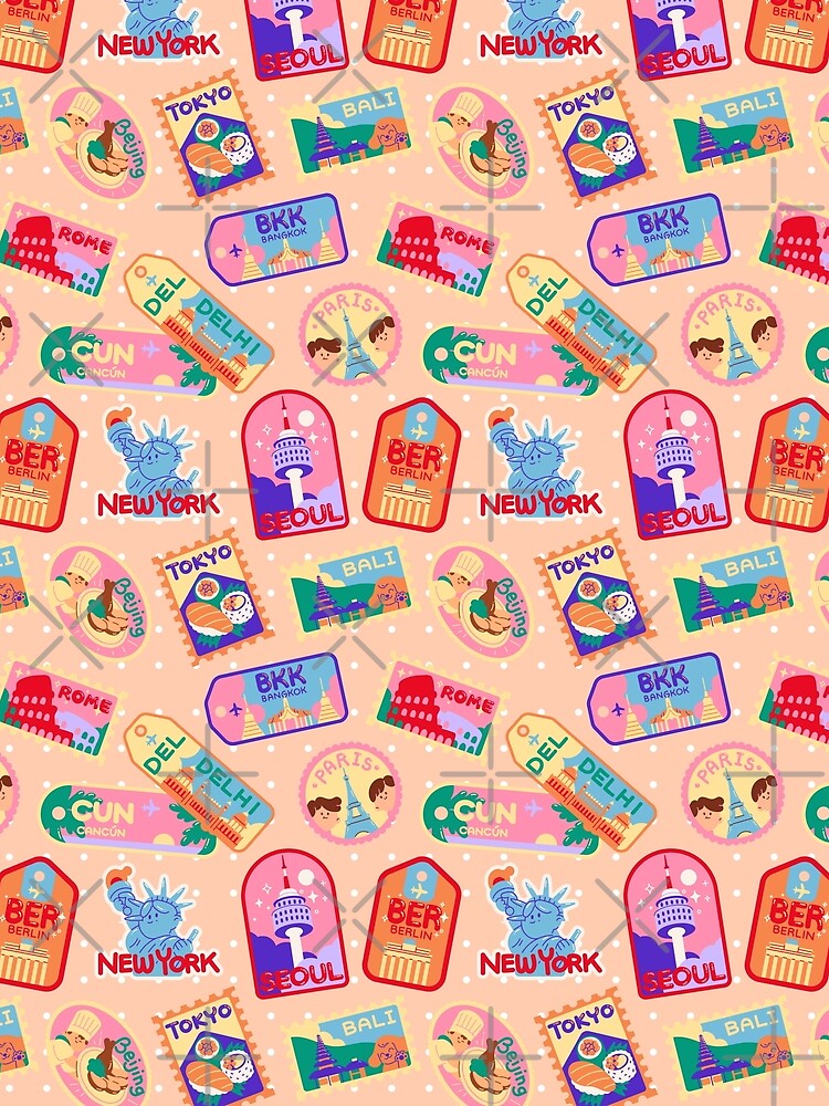 Orange Travel Ticket Pattern by MadeByBeata