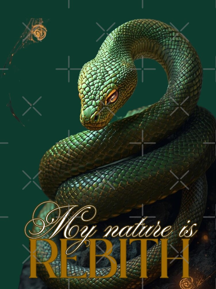 Snake Totem – My Nature is Rebirth | Minimalist Transparent Design by Mvolo