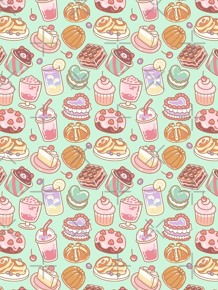 Sweets Seamless Pattern Turquoise by MadeByBeata