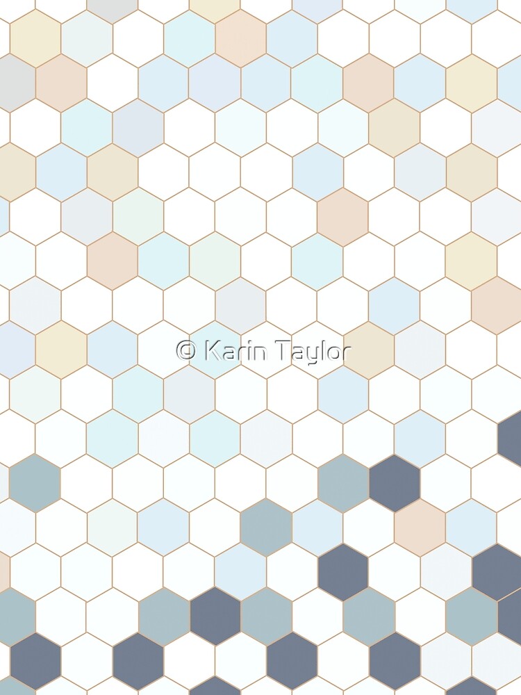 Sunwashed Pastel Hexagon Geometric Mosaic by Karin Taylor