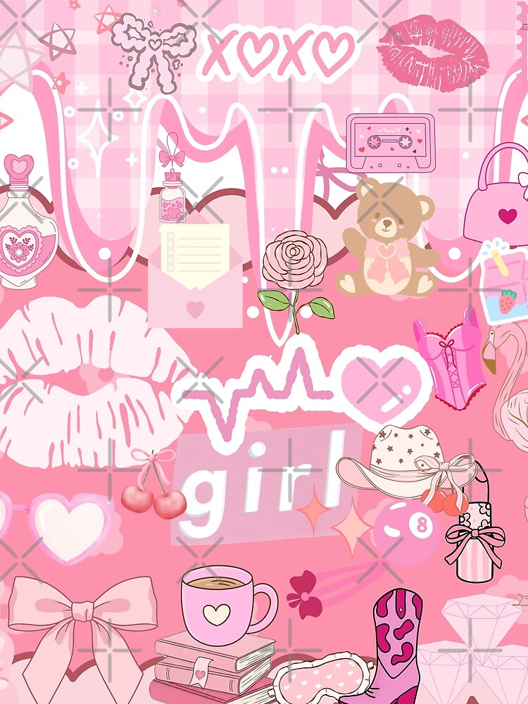 girly girl coquette collage pink cute adorable graphic by pasteldreams26