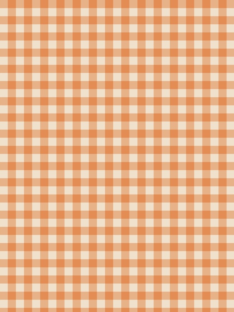 Terracotta and Charcoal Gingham Picnic Pattern, Aesthetic Burnt Orange Plaid Gingham Check, Earthy Orange and Dark Grey Gingham Aesthetic, Modern Terracotta Gingham Plaid Checkerboard by VivaFy