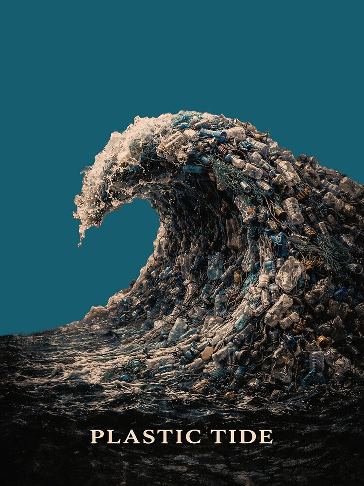 Plastic Tide Ocean Pollution Environmental Awareness Plastic Waste Marine Conservation Design by OrbitOfMind