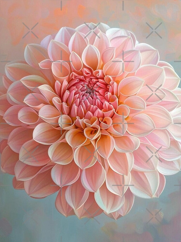 Danish Pastels Aesthetic Pompon Dahlia by AnnDart