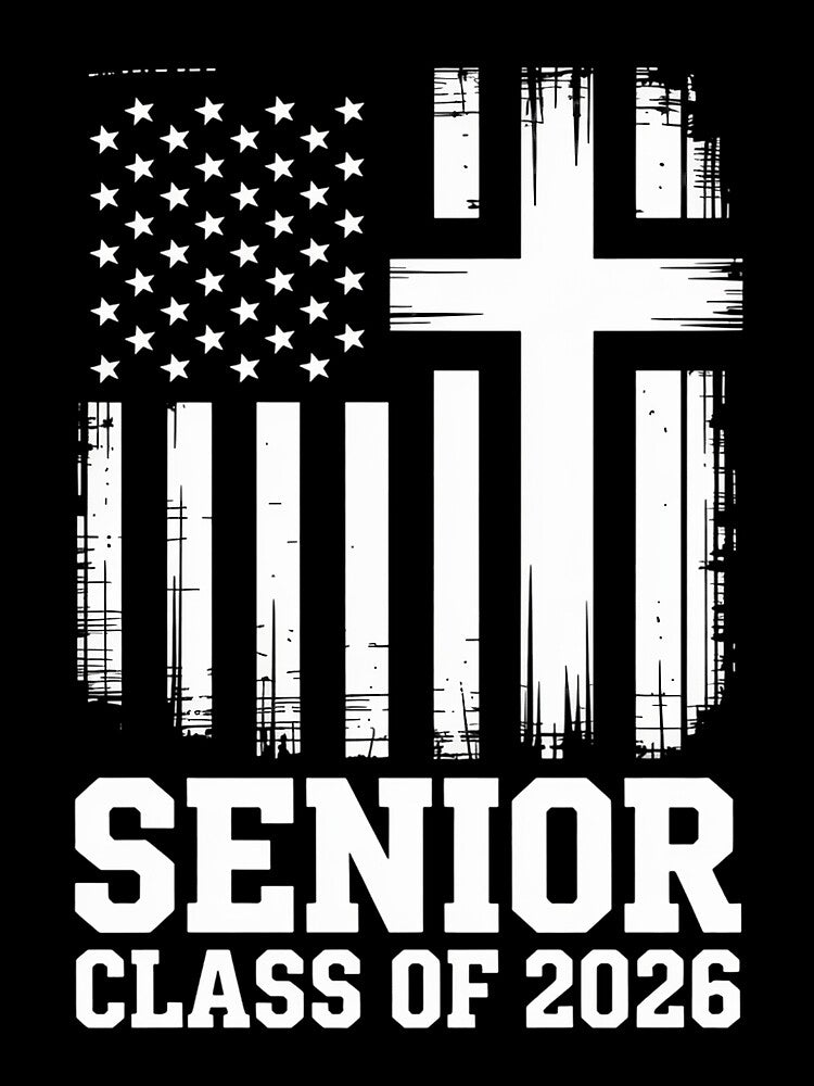 Senior Class of 2026 USA Flag Christian Graduation 2026 by BlassmausArt