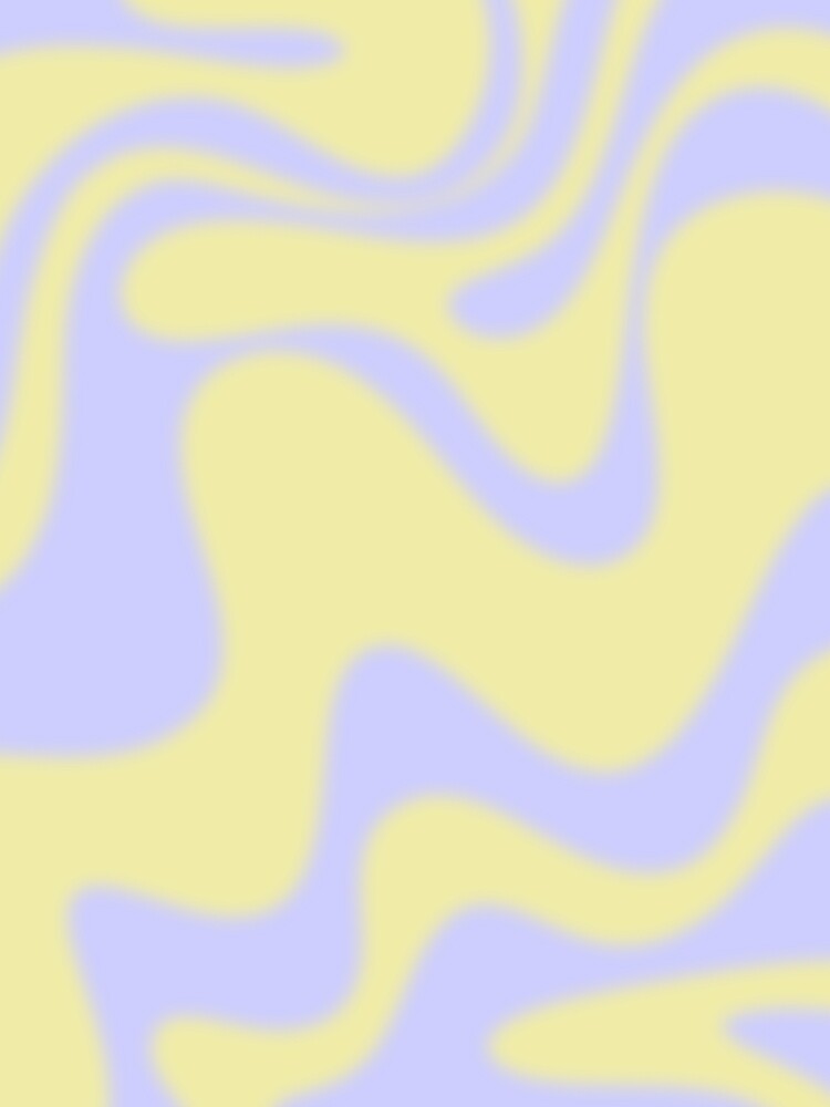 Dreamy Retro Liquid Swirl Contemporary Abstract 2 in Butter Yellow and Lavender Pastel by kierkegaard