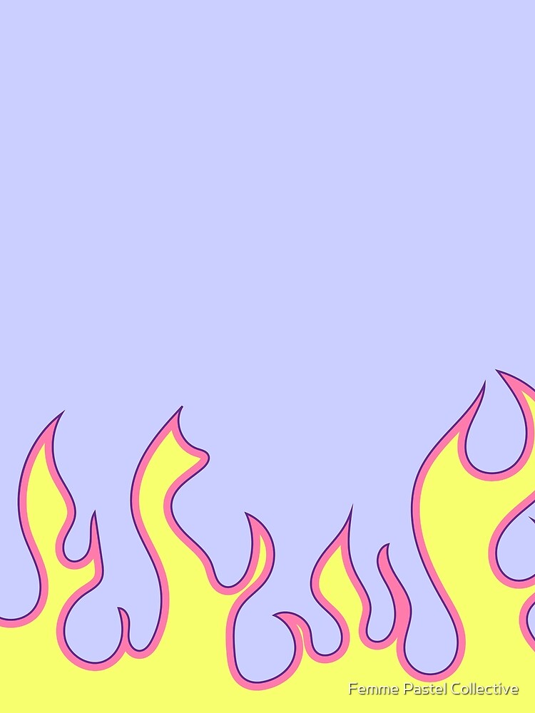 Y2K Danish Pastel Flame Pattern by Femme Pastel Collective