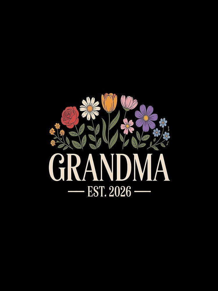 Promoted To Grandma 2026 Pregnancy Flower New Grandma 2026 by catsdothingz
