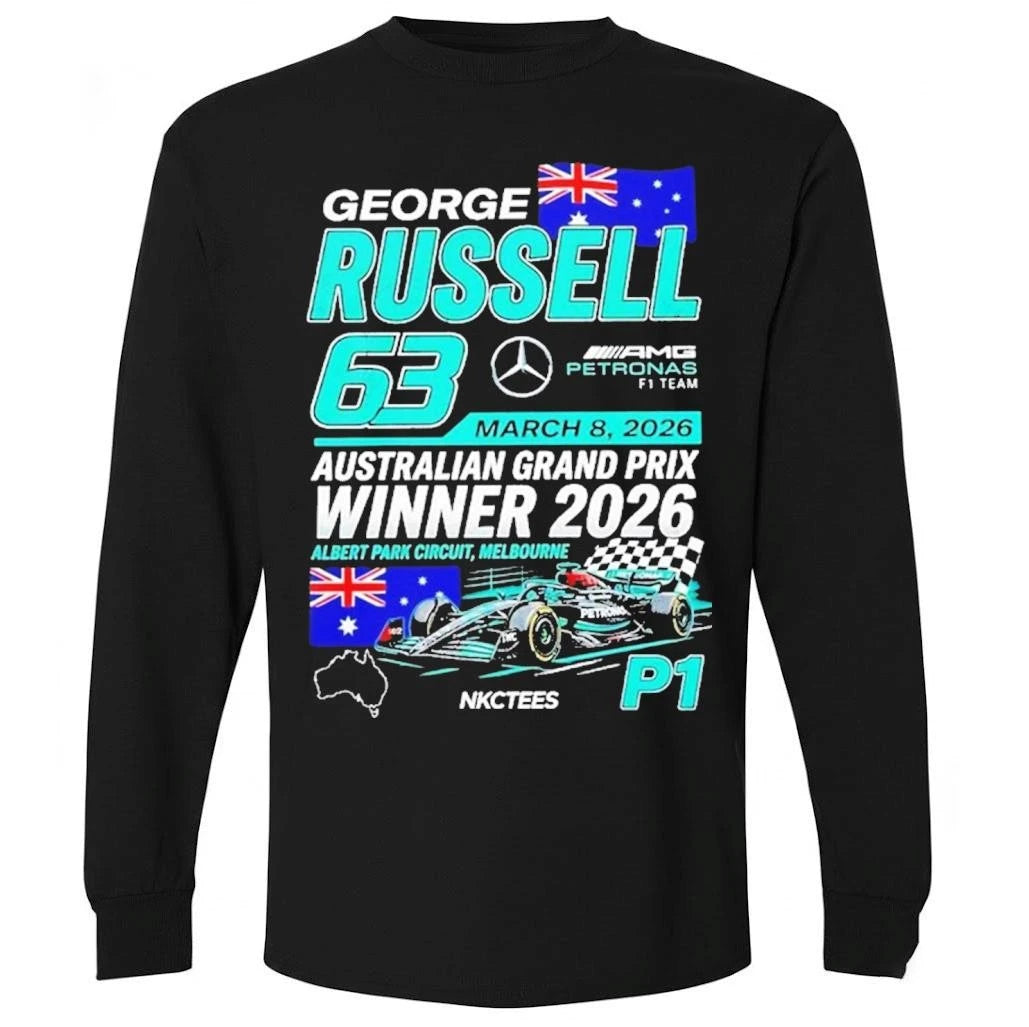 George Russell AMG Petronas F1 Team P1 Australian Grand Prix 2026 Champions Shirt