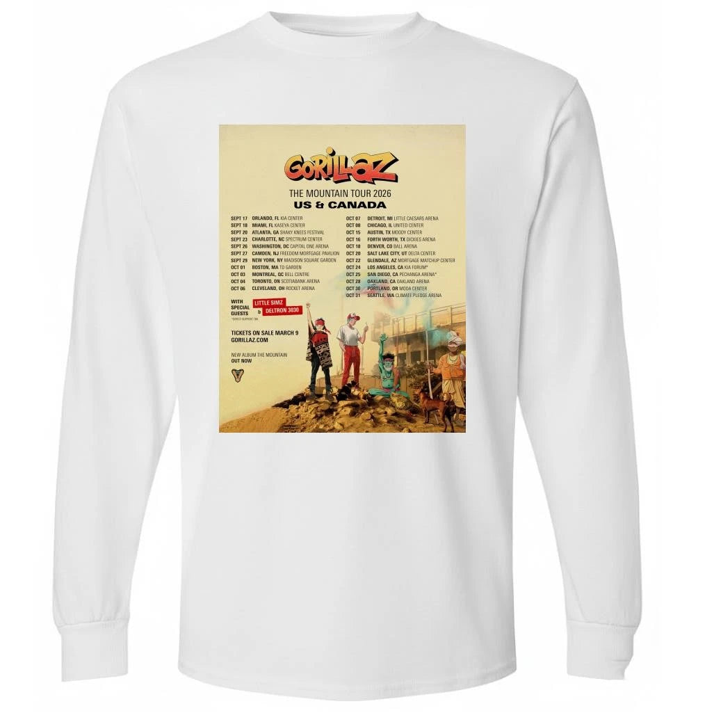Gorillaz The Mountain Tour US And Canada 2026 Schedule Tour Dates Shirt
