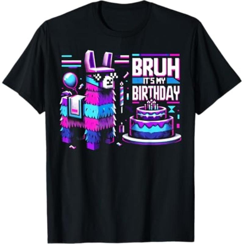 graphic tees Bruh Its My Birthday Llama Pinata Boy Girl Family Party Bday T-Shirt Hoodie, Sweatshirt | HypeDripTees.com
