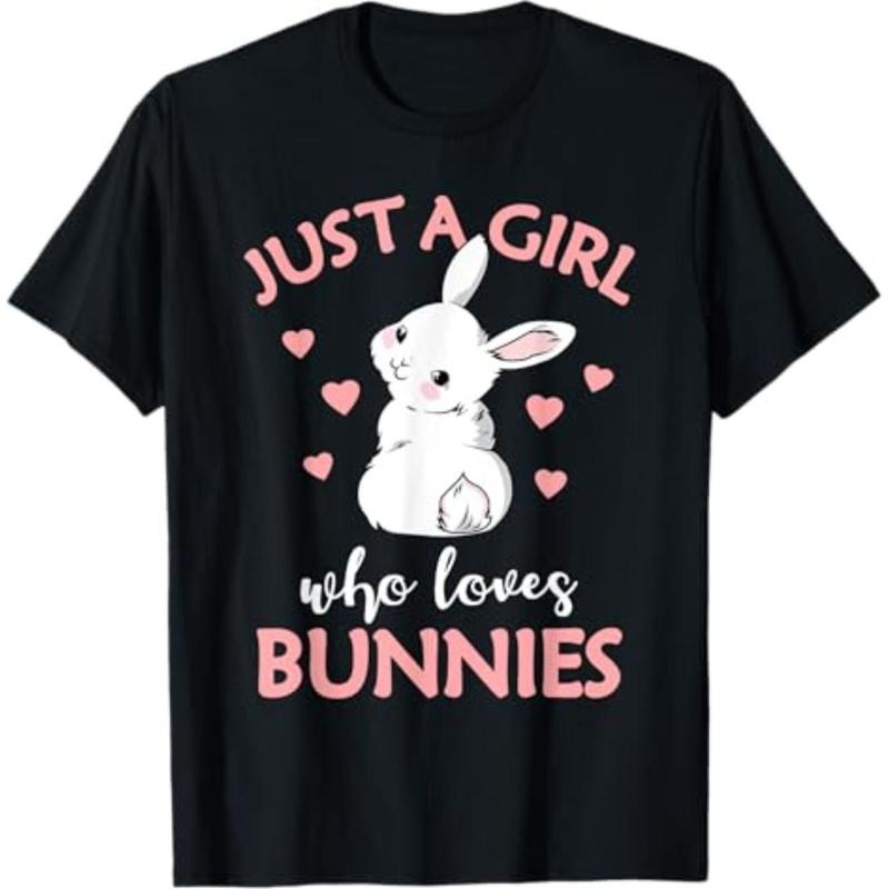 graphic tees Just A Girl Who Loves Bunnies Rabbit Bunny T-Shirt Hoodie, Sweatshirt | HypeDripTees.com