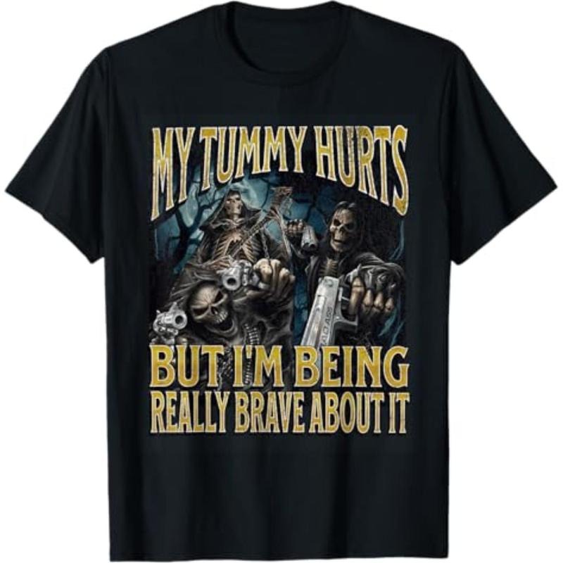 graphic tees My Tummy Hurts Funny Hard Skeleton Meme Bootleg T-Shirt Hoodie, Sweatshirt | HypeDripTees.com