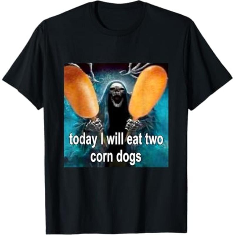 graphic tees Today I Will Eat Two Corn Dogs Meme T-Shirt Hoodie, Sweatshirt | HypeDripTees.com