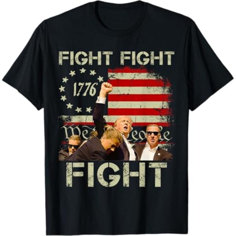 graphic tees Trump Fight Fight Fight Trump Signals To Americans to Fight T-Shirt Hoodie, Sweatshirt | HypeDripTees.com