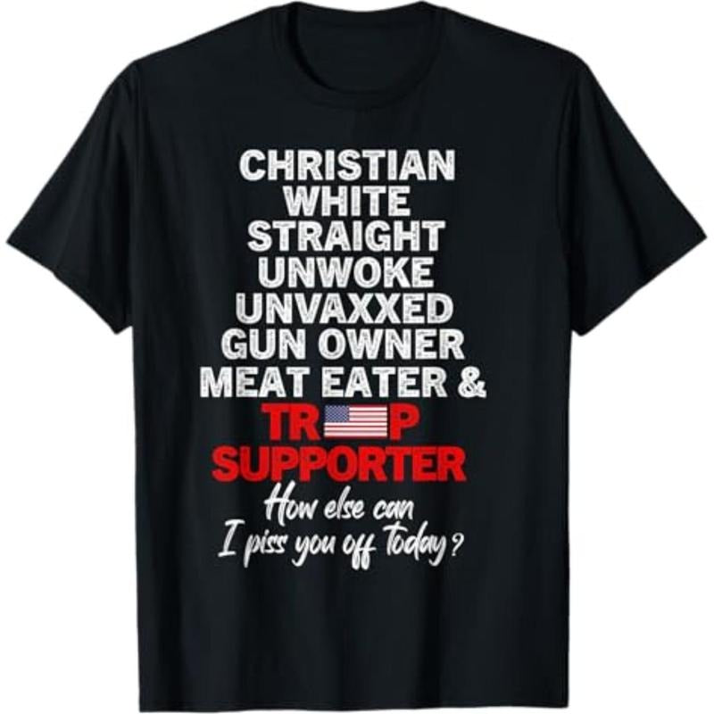graphic tees Trump Supporter Christian White Straight Unwoke Unvaxxed T-Shirt Hoodie, Sweatshirt | HypeDripTees.com