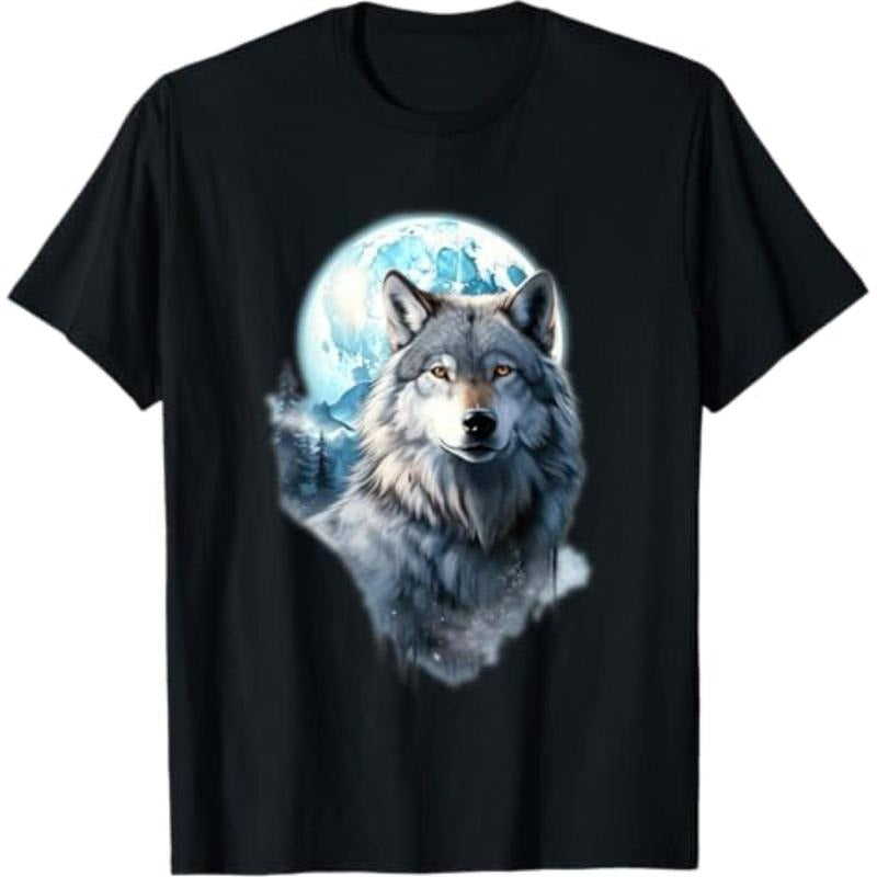 graphic tees Wolf Moon Graphic T-Shirt Hoodie, Sweatshirt | HypeDripTees.com