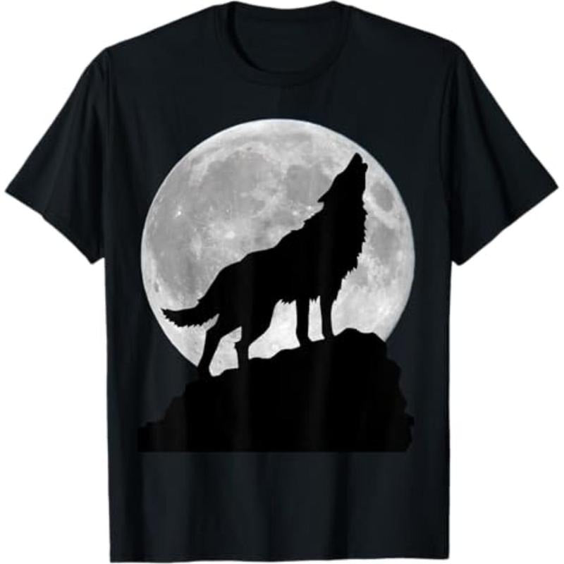 graphic tees Wolf in moon light - Cool full dog pup howling T-Shirt Hoodie, Sweatshirt | HypeDripTees.com