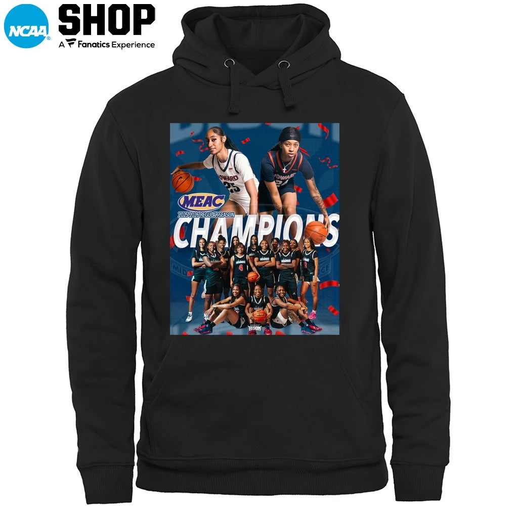 Howard Bison Women’s Basketball 2025-2026 MEAC Regular Season Champions T-Shirt