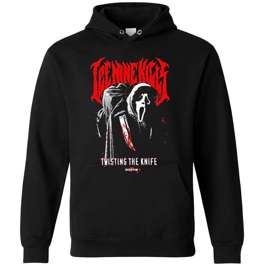Ice Nine Kills x Scream 7 Ghostface Merch Long Distance Tee Twisting Knife Shirt