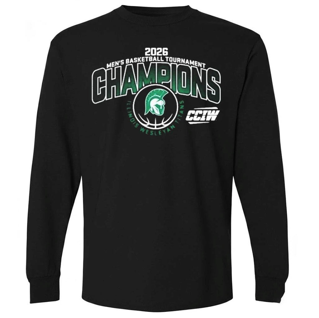Illinois Wesleyan Titans Champions Men’s Basketball 2026 CCIW Tournament Shirt
