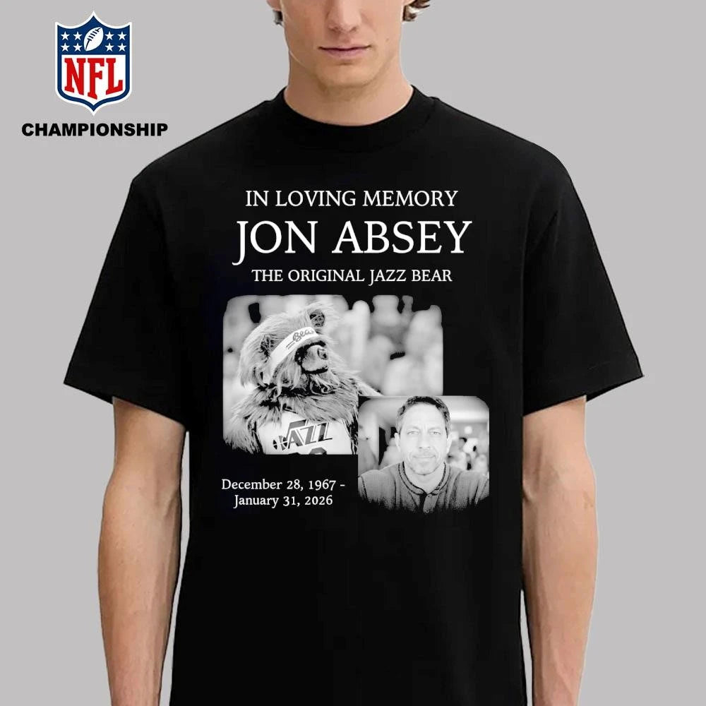 In Loving Memory Jon Absey The Jazz Bear December 28 1967 January 31 2026 Shirt