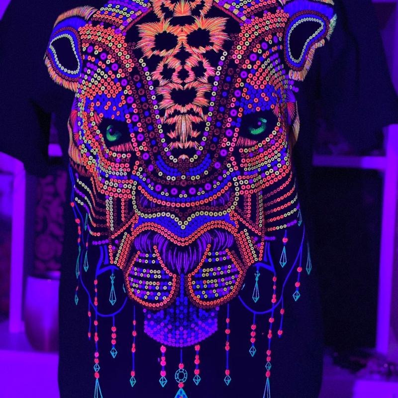 jaguar  huichol T-shirt Black Cotton Casual Hoodie, Sweatshirt | HypeDripTees.com